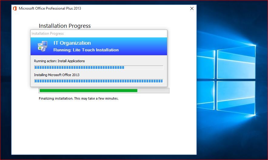 Microsoft office 2013 finalizing installation stuck